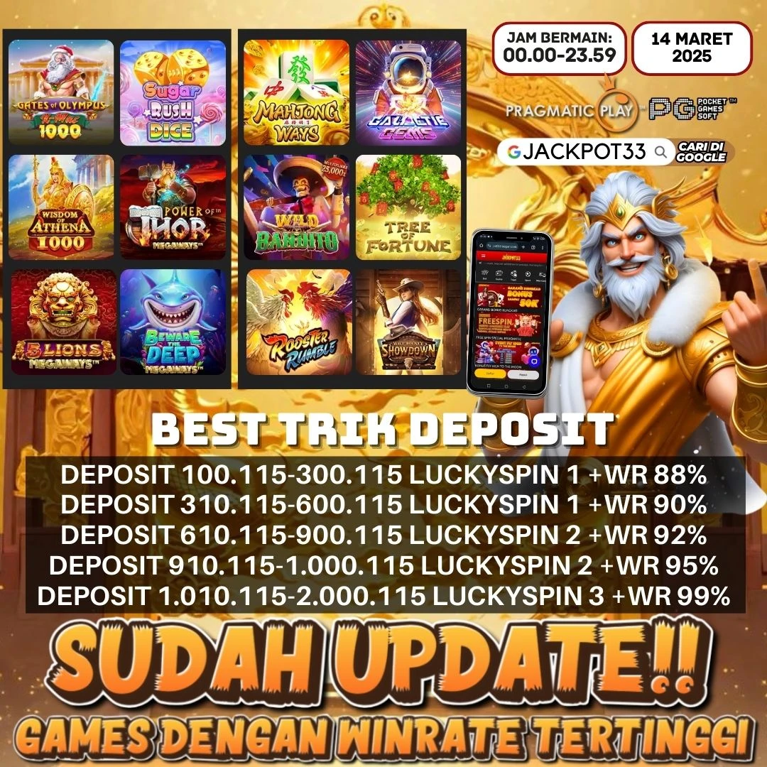 🔥‼️ SPECIAL JUMAT CUAN CEPAT 2 PROVIDER GACORAN KHUSUS MEMBER AKTIF DI JACKPOT33